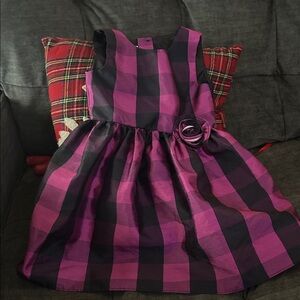 Plaid Purple and Black Kids Dress